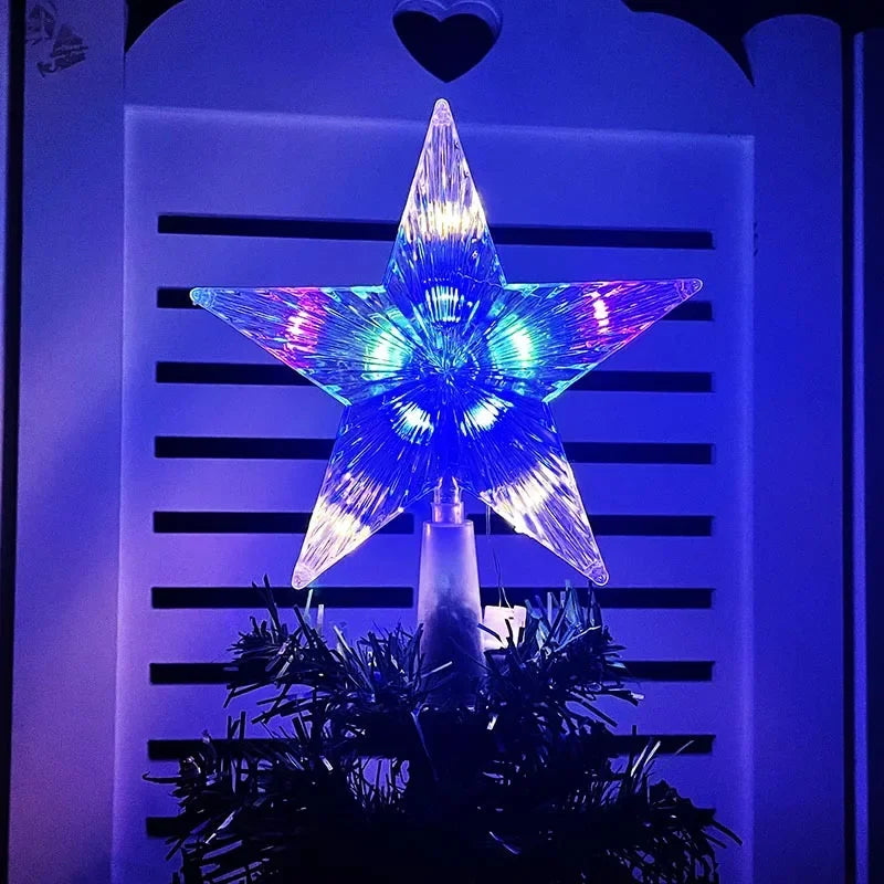 LED Christmas Tree Star Topper – Warm or Multicolour Lights