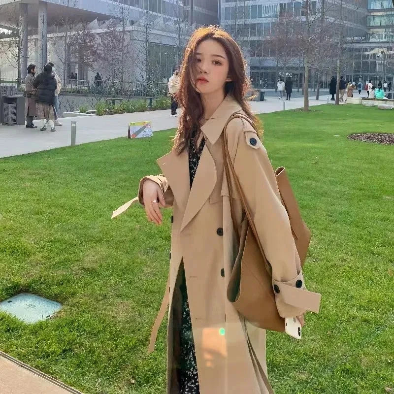 Lace Trench Coat – Double-Breasted Women's