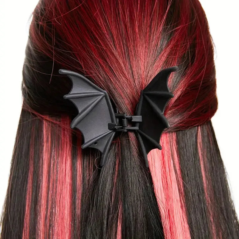Gothic Bat Hair Clip – Matte Black Halloween Hair Accessory for Women