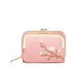 Women's PU Leather Short Wallet - Floral Pattern Large Capacity Purse with Money Hasp, Fashion Card Holder Coin Purse
