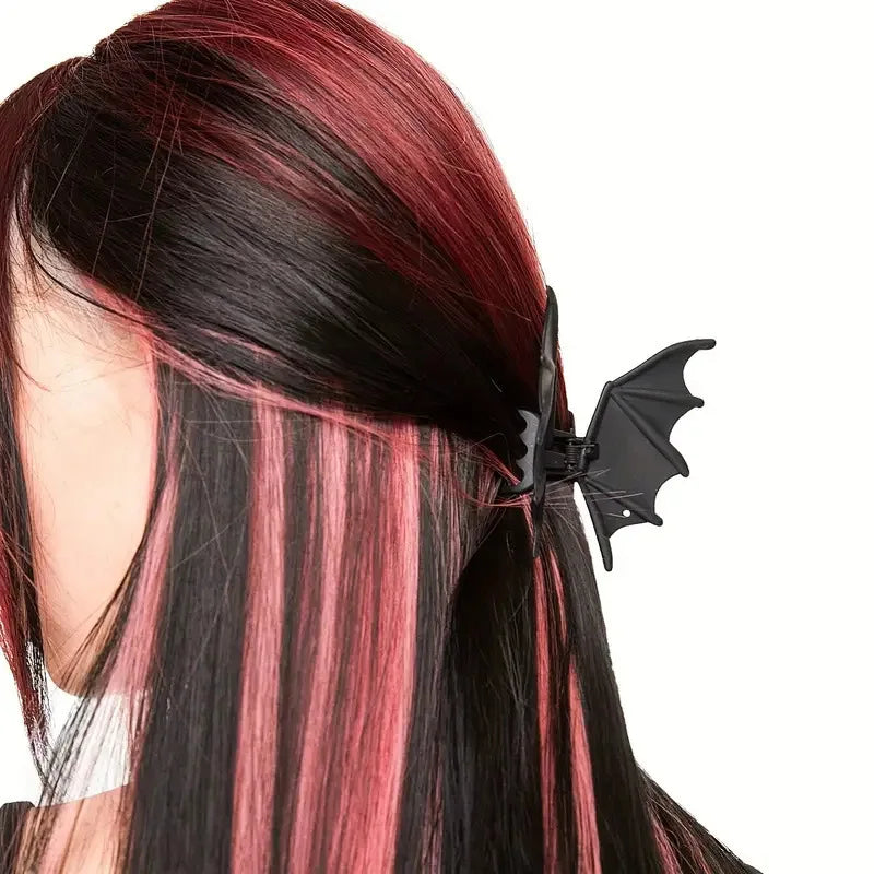 Gothic Bat Hair Clip – Matte Black Halloween Hair Accessory for Women