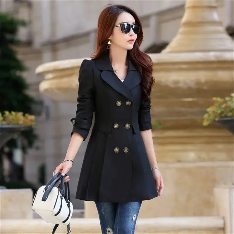 Double-Breasted Lace Trench Coat – Women's 2025