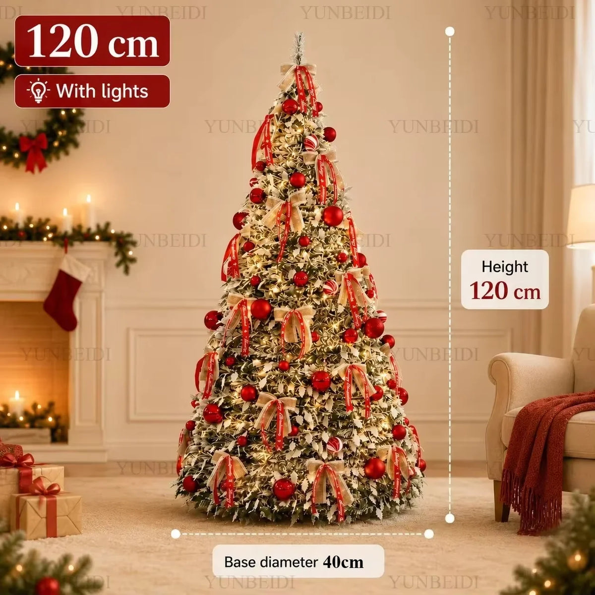 Foldable Christmas Tree – 120–210cm, With or Without Lights
