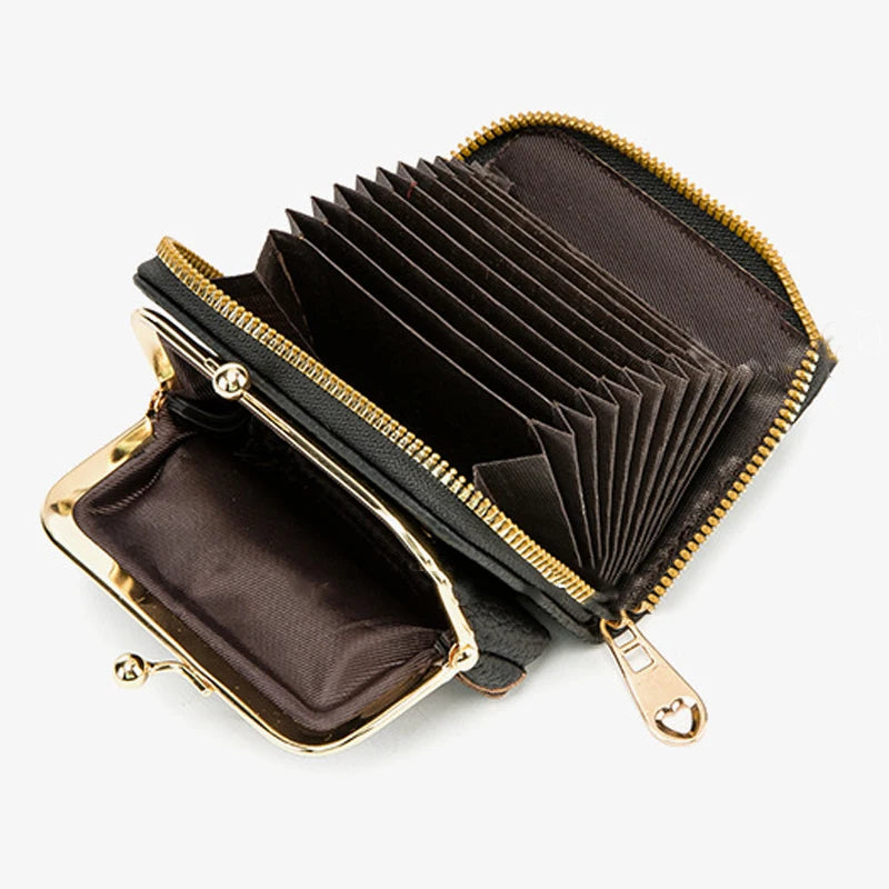 Women's PU Leather Short Wallet - Floral Pattern Large Capacity Purse with Money Hasp, Fashion Card Holder Coin Purse