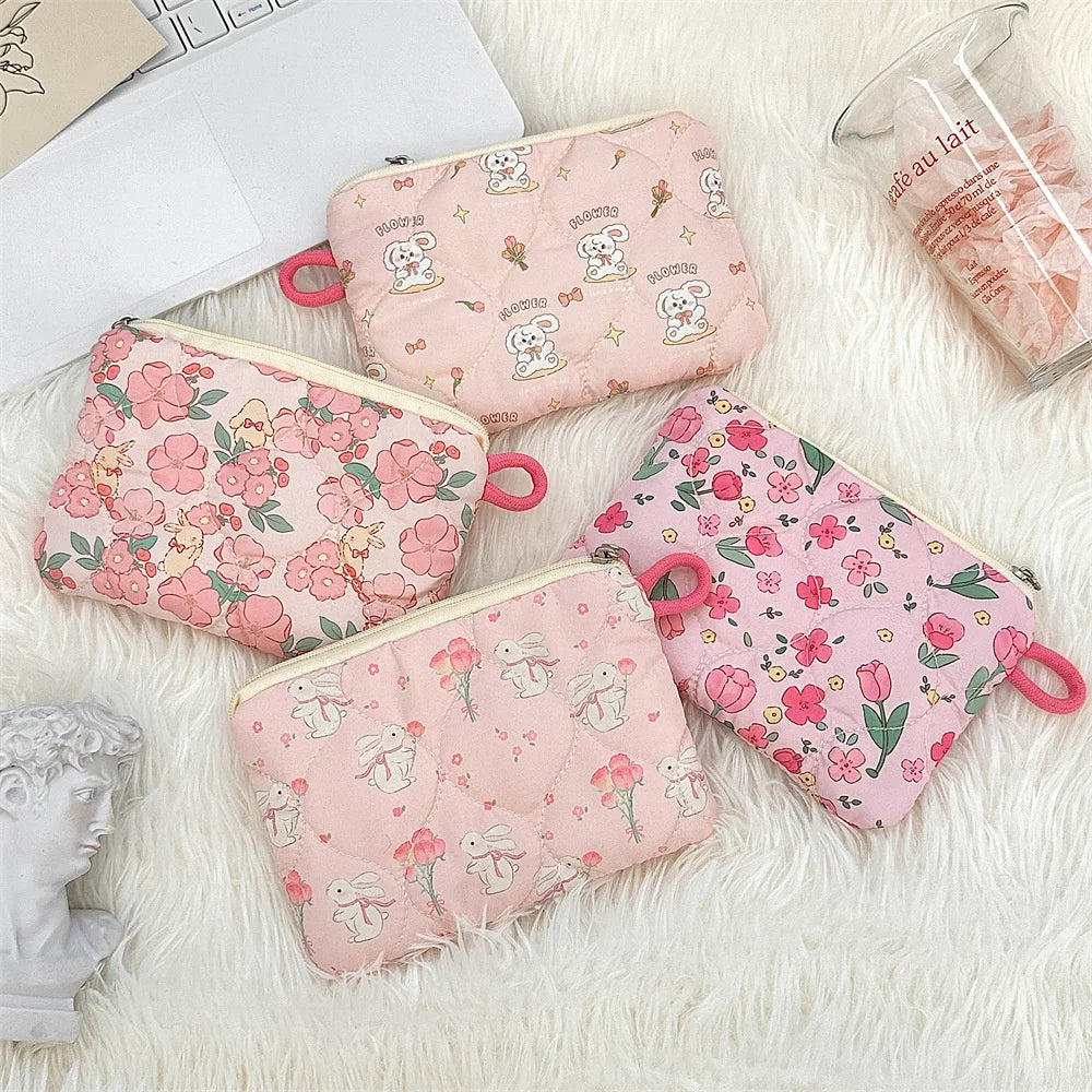 Portable Storage Bag Purse Women Mini Makeup Handbags Cute Cartoon Small Travel Cosmetic Lipstick Earphone Bag Card Wallet Pouch