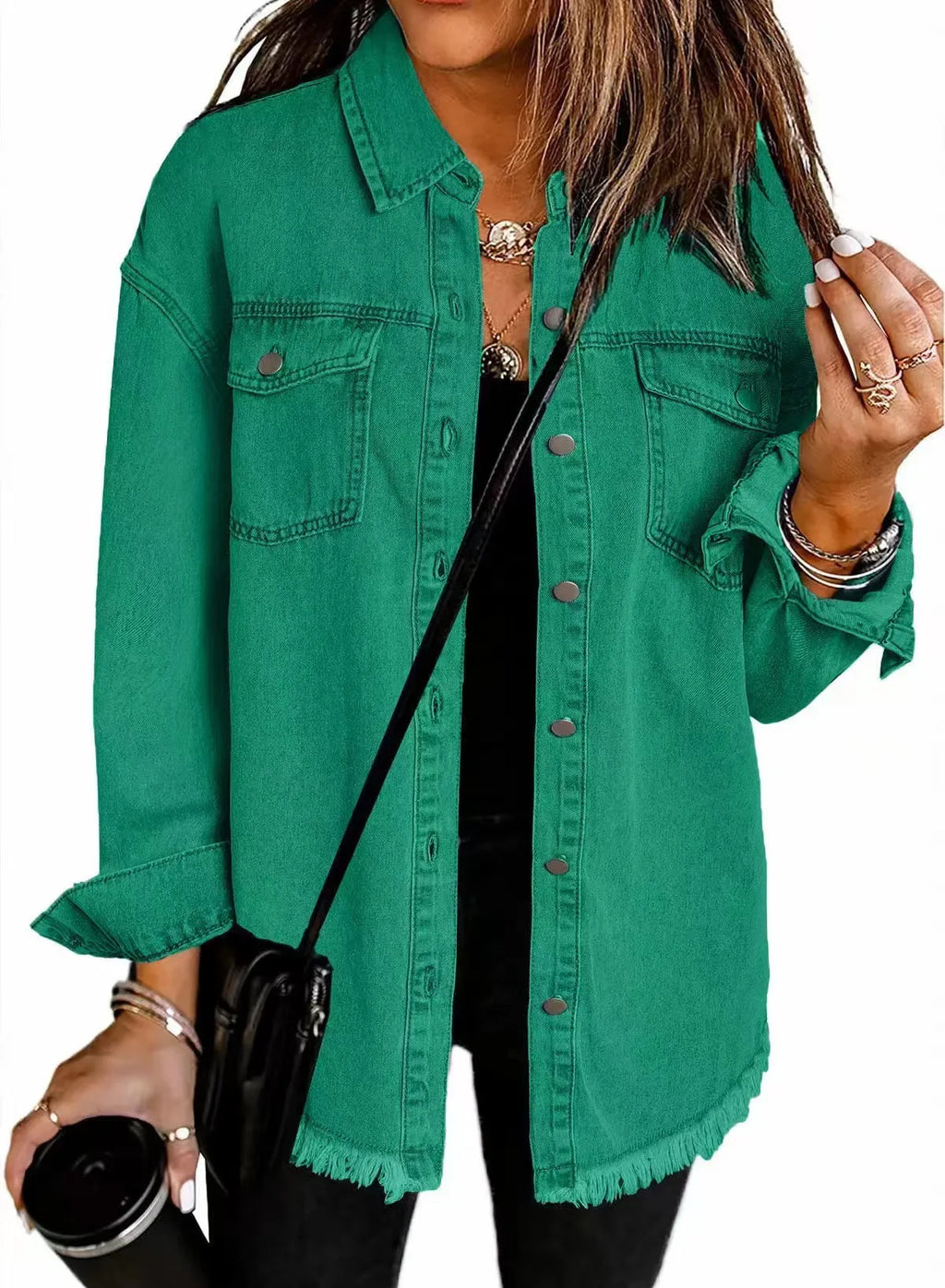 Trendy Washed Denim Jacket – Women's Casual Classic Fit