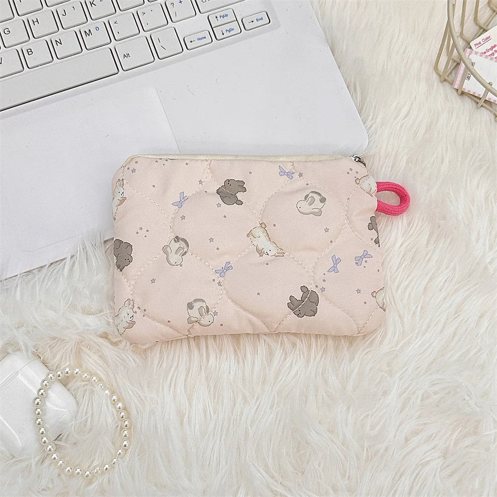 Portable Storage Bag Purse Women Mini Makeup Handbags Cute Cartoon Small Travel Cosmetic Lipstick Earphone Bag Card Wallet Pouch