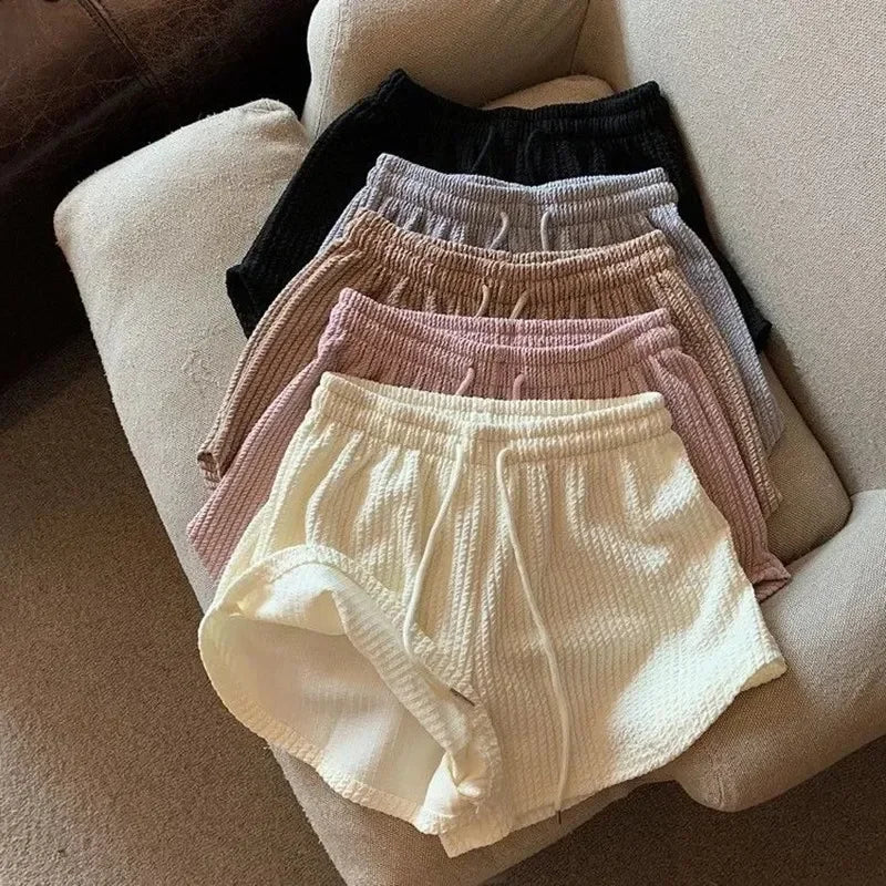Women's Ribbed Drawstring Lounge Shorts