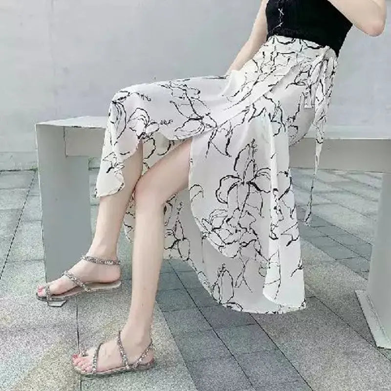 Floral Print Maxi Skirt | Bohemian High Waist Wrap Skirt for Women