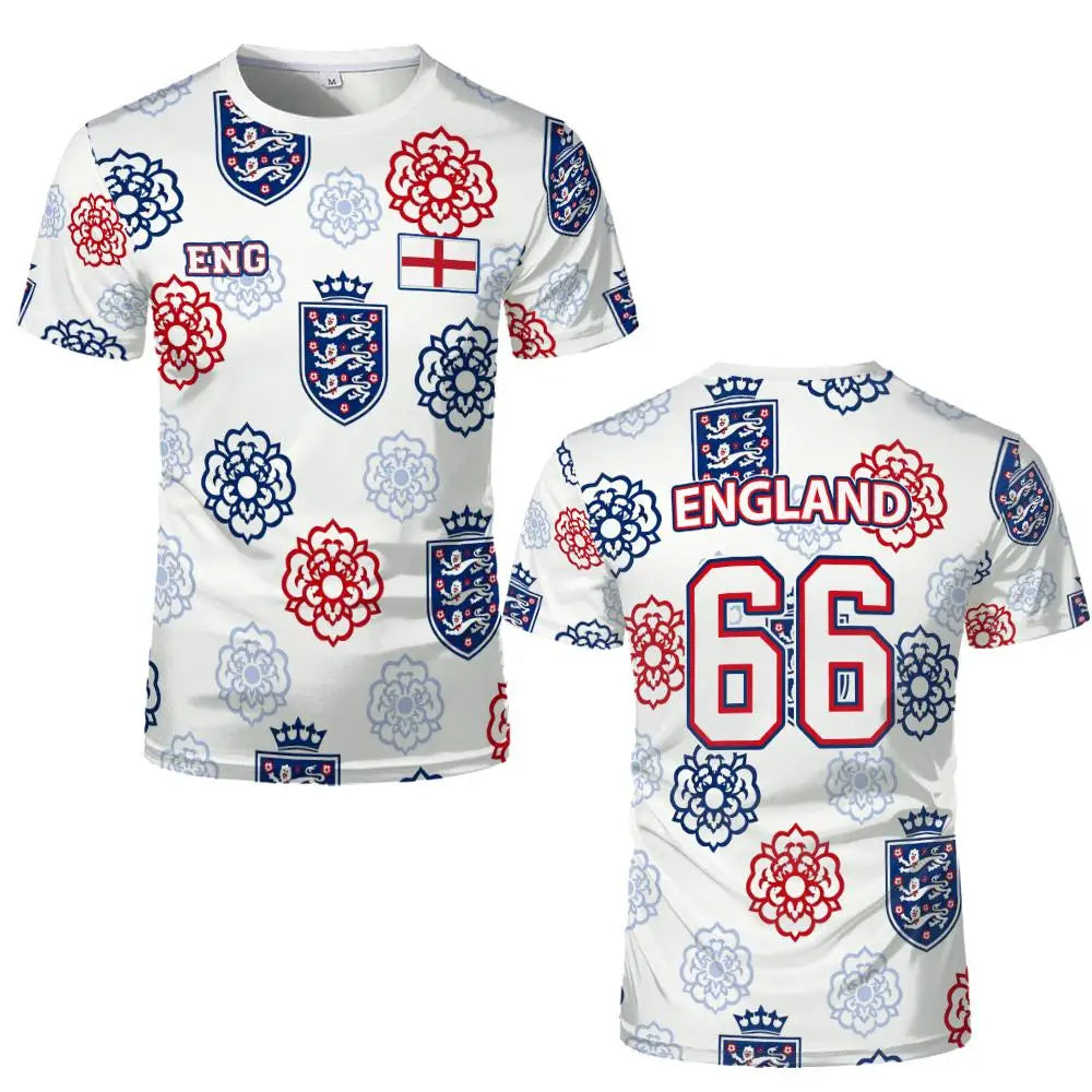 England Flag Football Jersey – Unisex 3D Print Breathable Tee