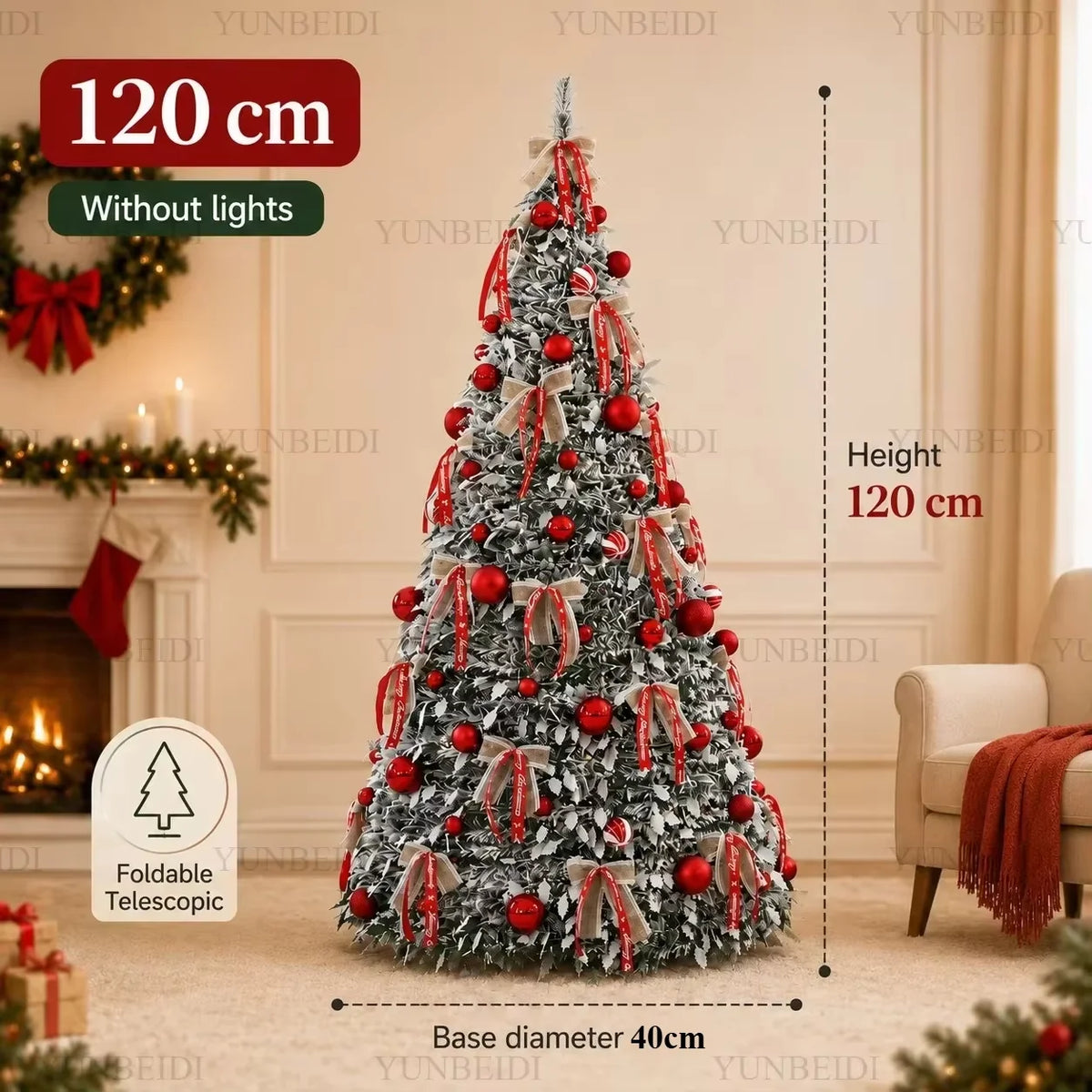 Foldable Christmas Tree – 120–210cm, With or Without Lights