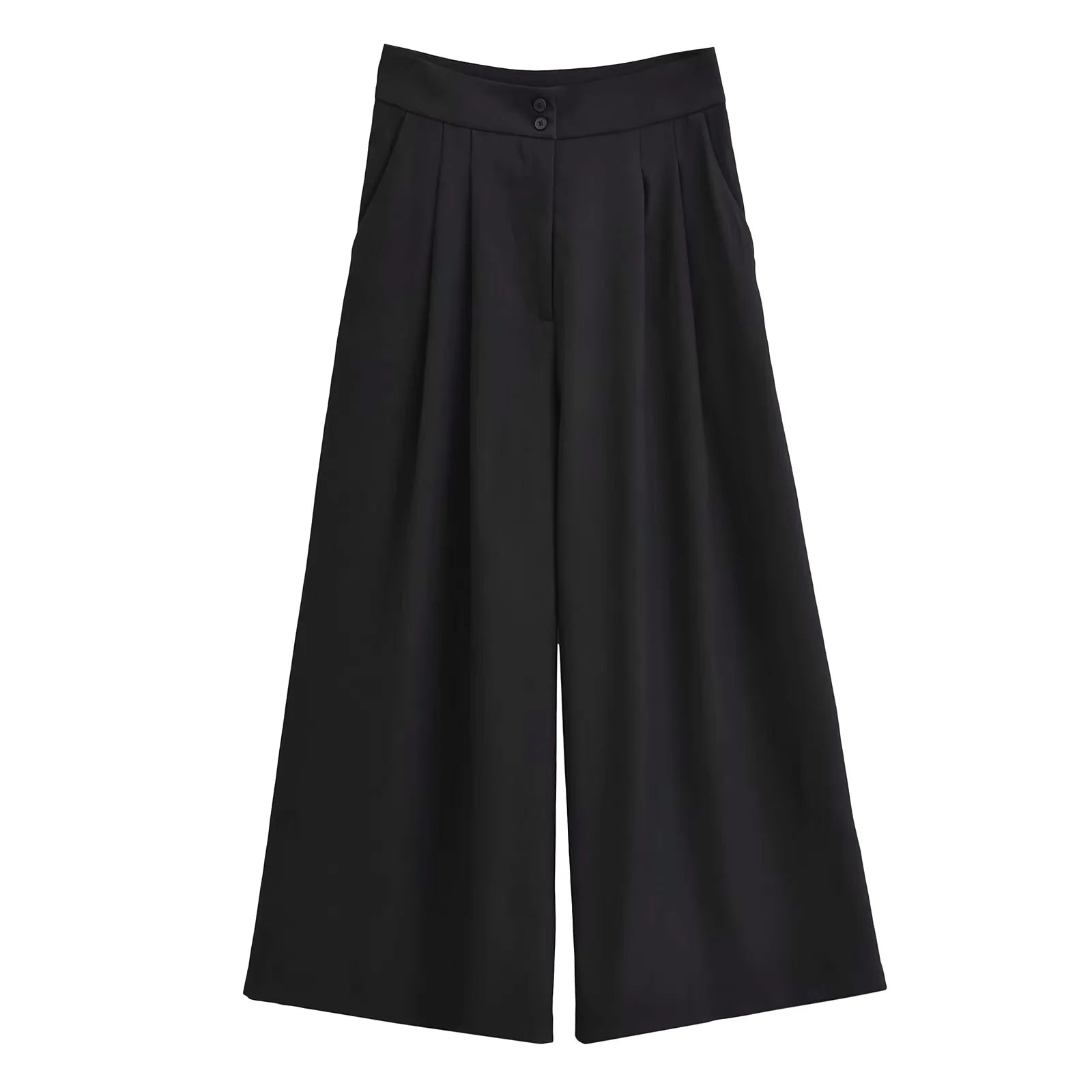 Women's Linen Co-ord Suit – V-Neck Sleeveless Vest Top & Wide Leg Trousers Set