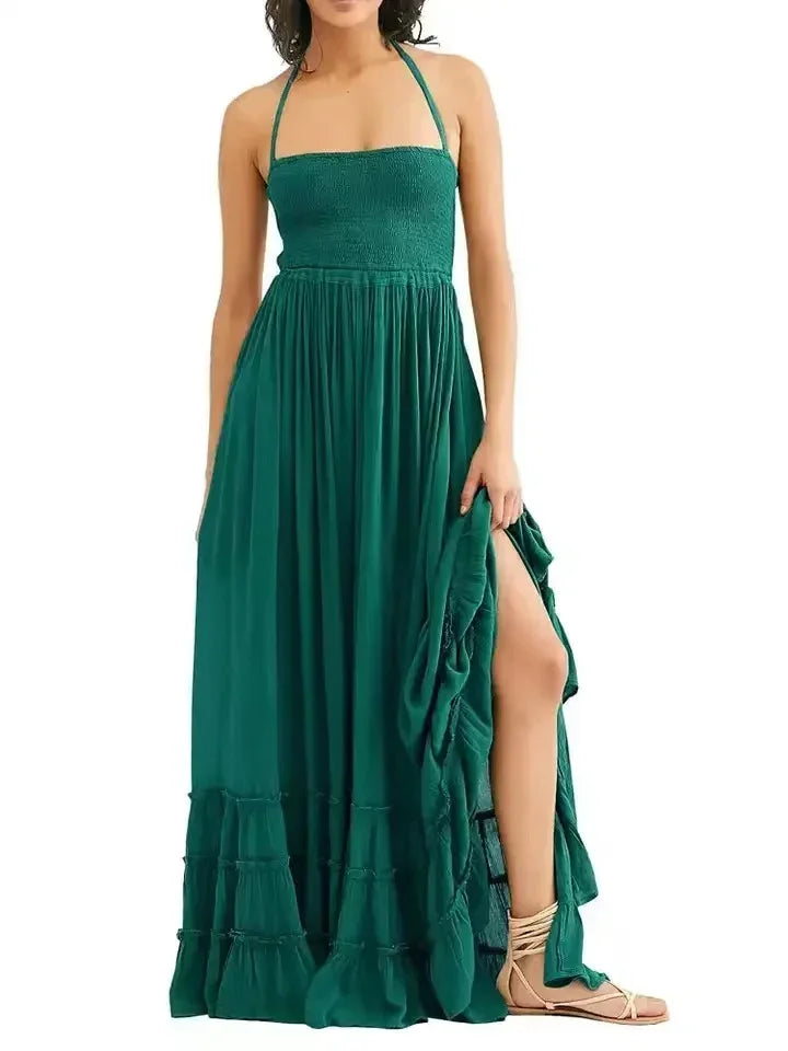 Beach Dress Sexy Dresses Boho Bohemian People Holiday Summer Long Backless Cotton Women Party Hippie Vestidos Mujer Ethnic