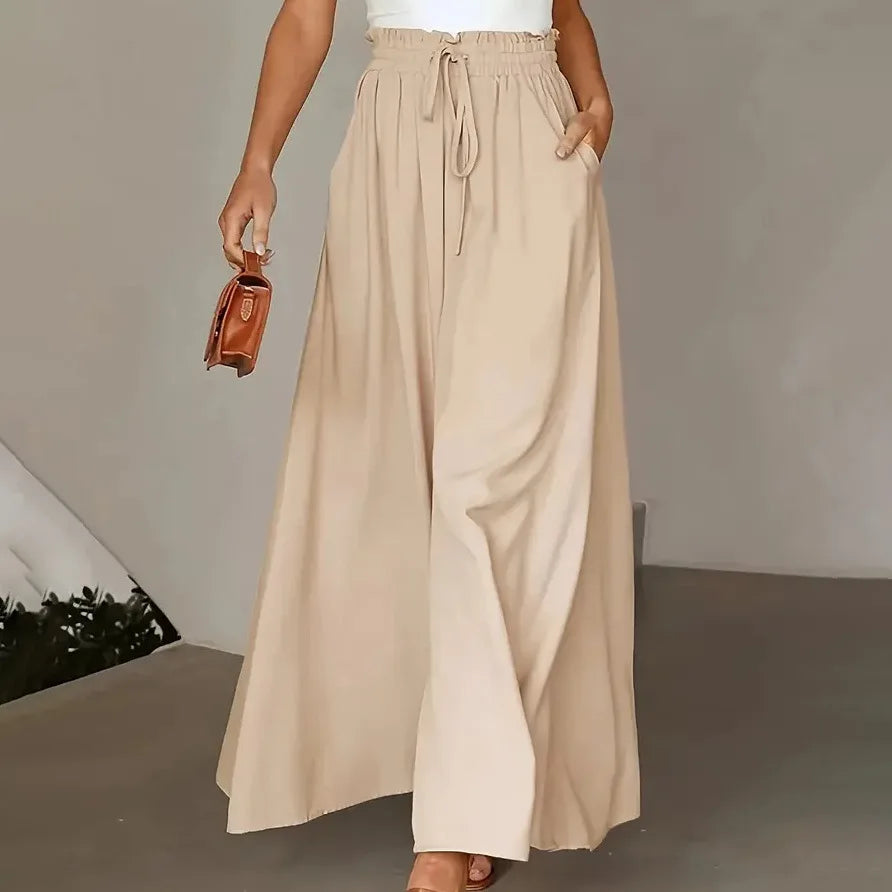 Waist-Cinching Maxi Skirt | Asymmetric High Waist Loose Skirt for Women
