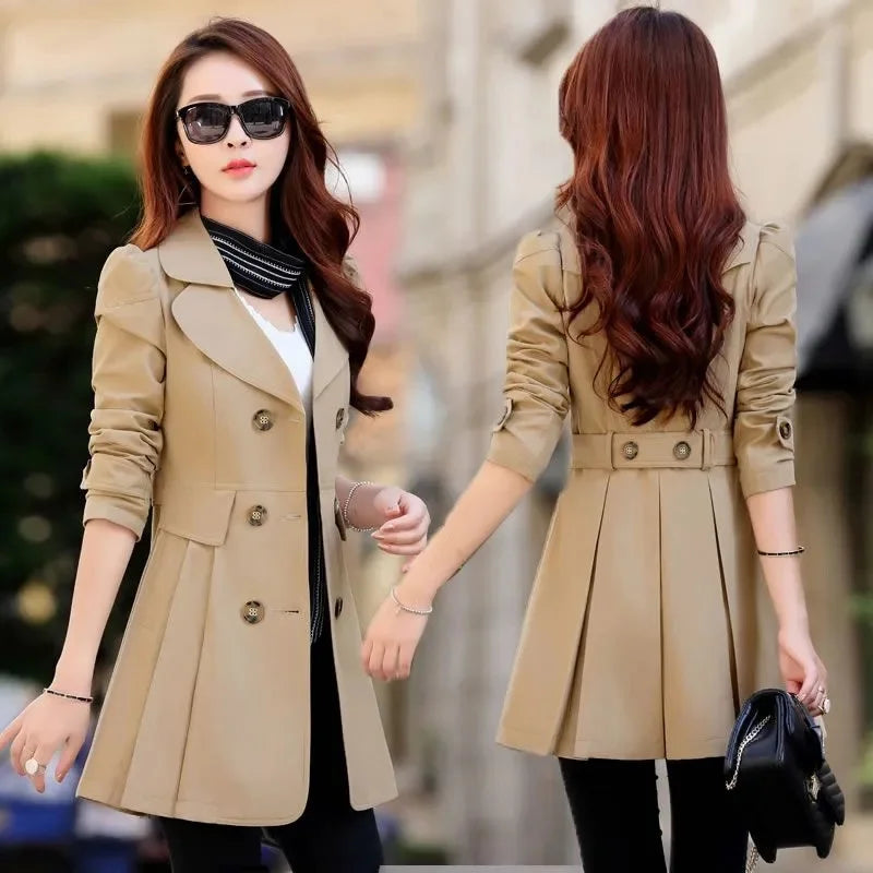 Double-Breasted Lace Trench Coat – Women's 2025