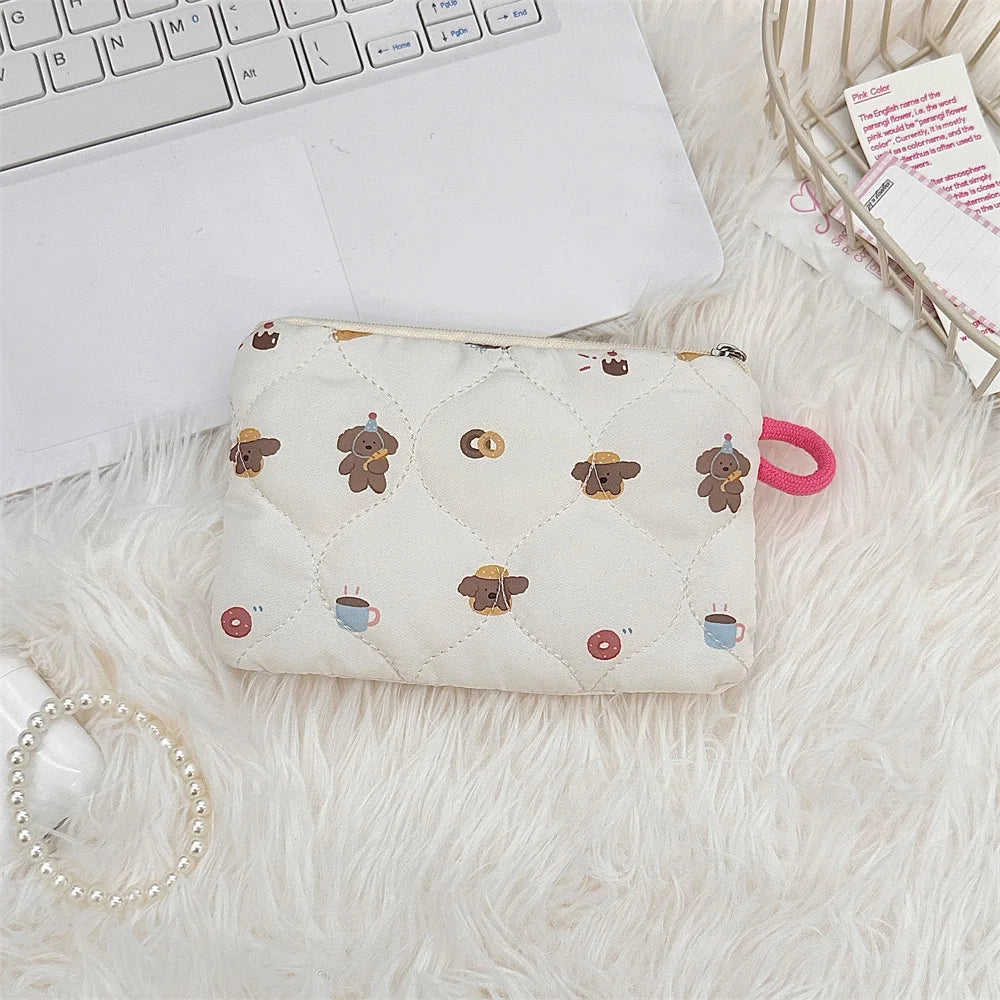 Portable Storage Bag Purse Women Mini Makeup Handbags Cute Cartoon Small Travel Cosmetic Lipstick Earphone Bag Card Wallet Pouch