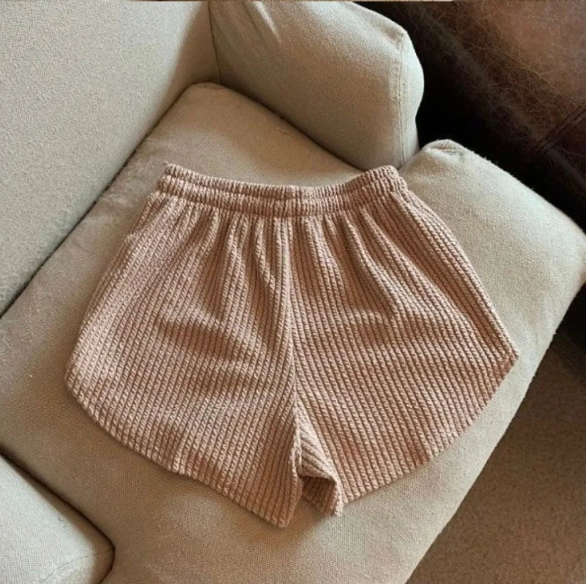 Women's Ribbed Drawstring Lounge Shorts