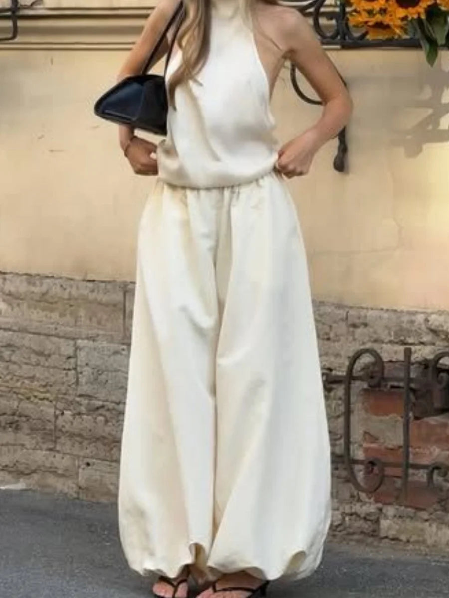 Women's wide leg balloon pants – baggy casual trousers with pockets UK
