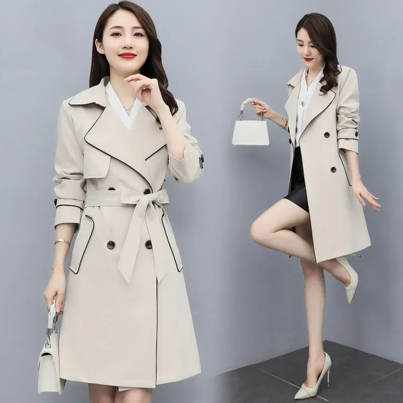 Lace Trench Coat – Double-Breasted Women's