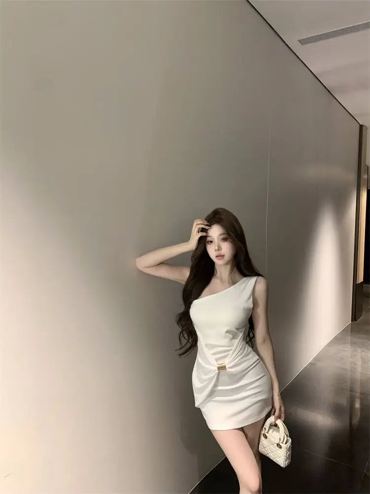 Side-shoulder Sleeveless Mini Dress | Women's A-Line