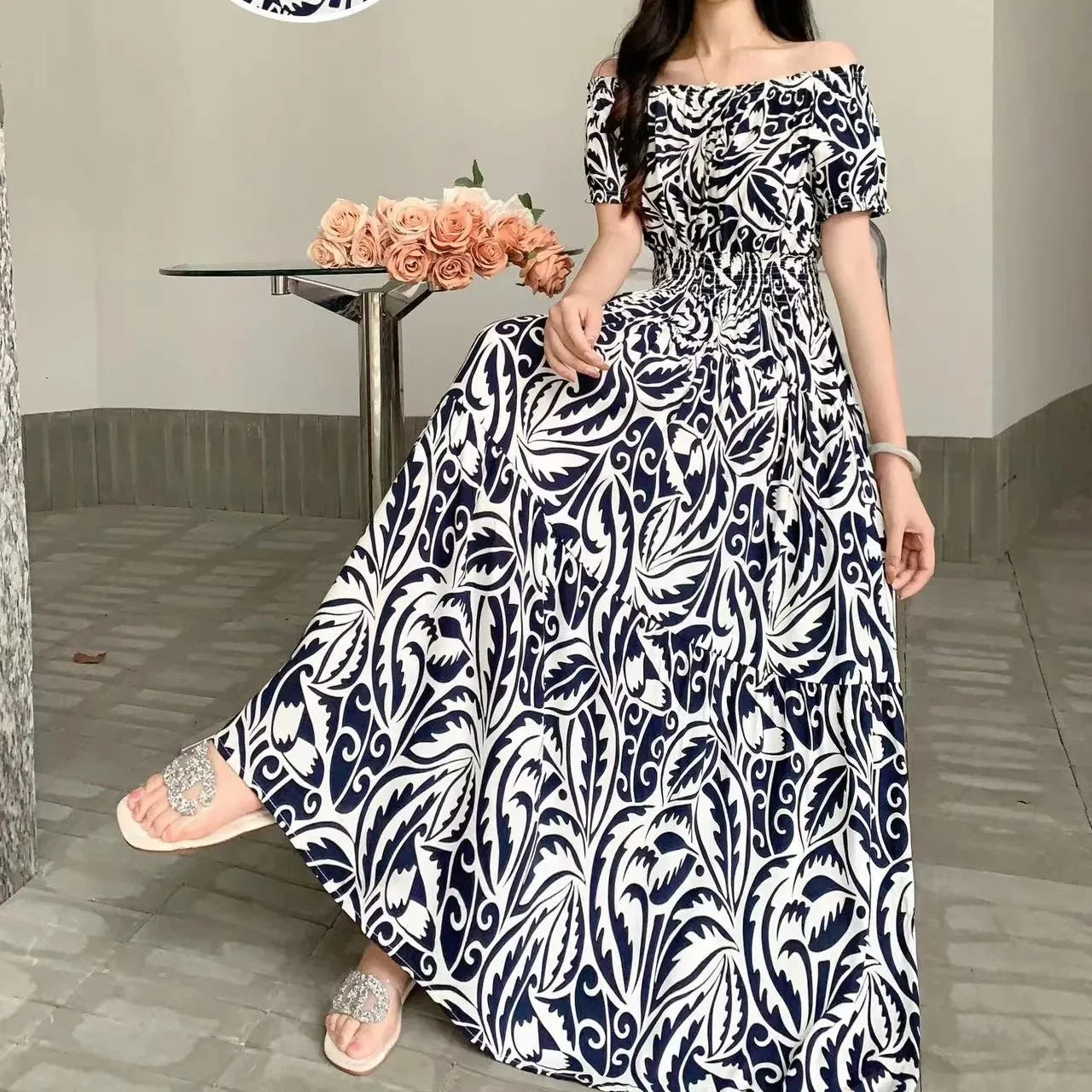 Cotton Silk Print Dress floral dress