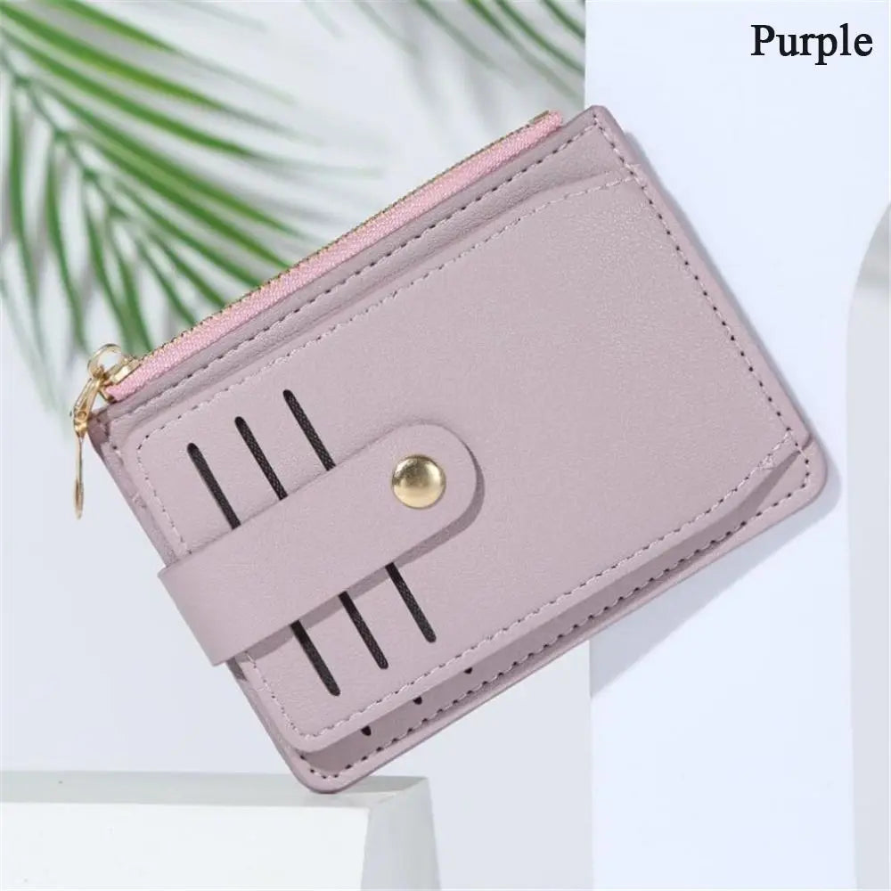 Women Fashion PU Leather Coin Purses Credit ID Card Holder Wallet Zipper Small Money Bag Men with Coin Pocket