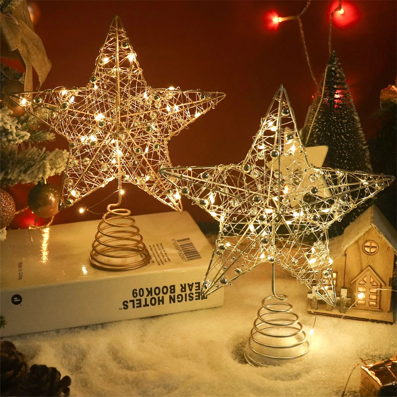 LED Christmas Tree Star Topper – Gold or Silver
