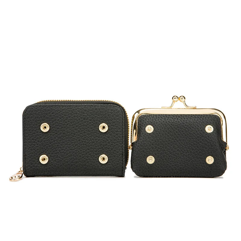 Women's PU Leather Short Wallet - Floral Pattern Large Capacity Purse with Money Hasp, Fashion Card Holder Coin Purse