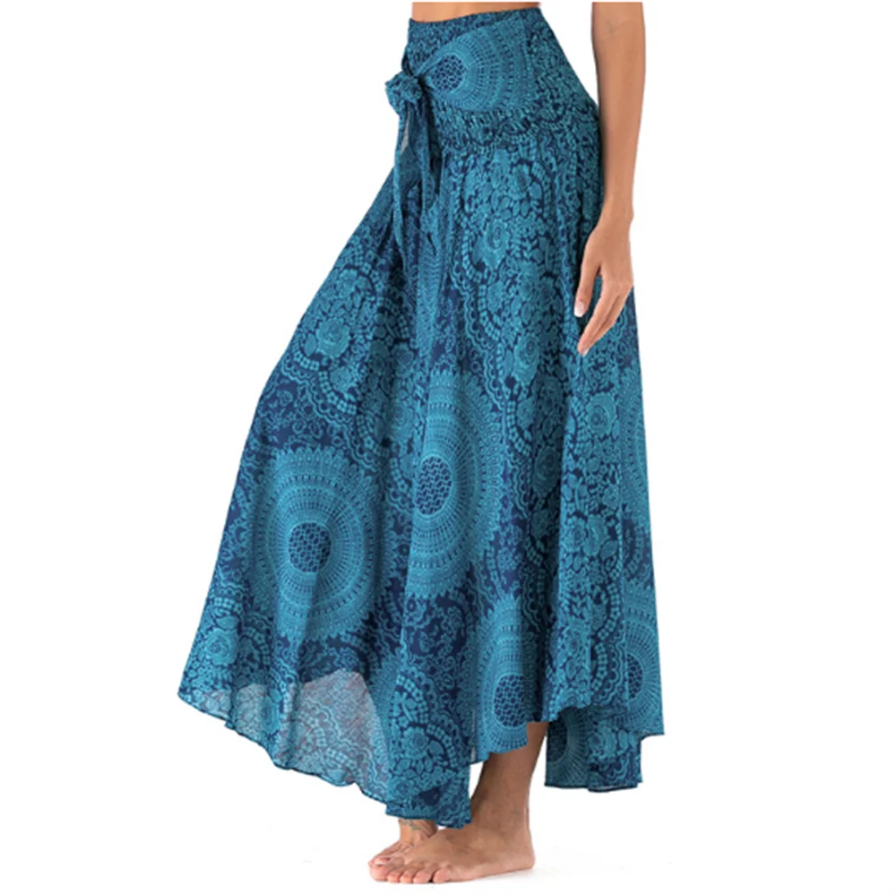 Boho Floral Maxi Skirt | Chiffon Gypsy Beach Skirt for Women