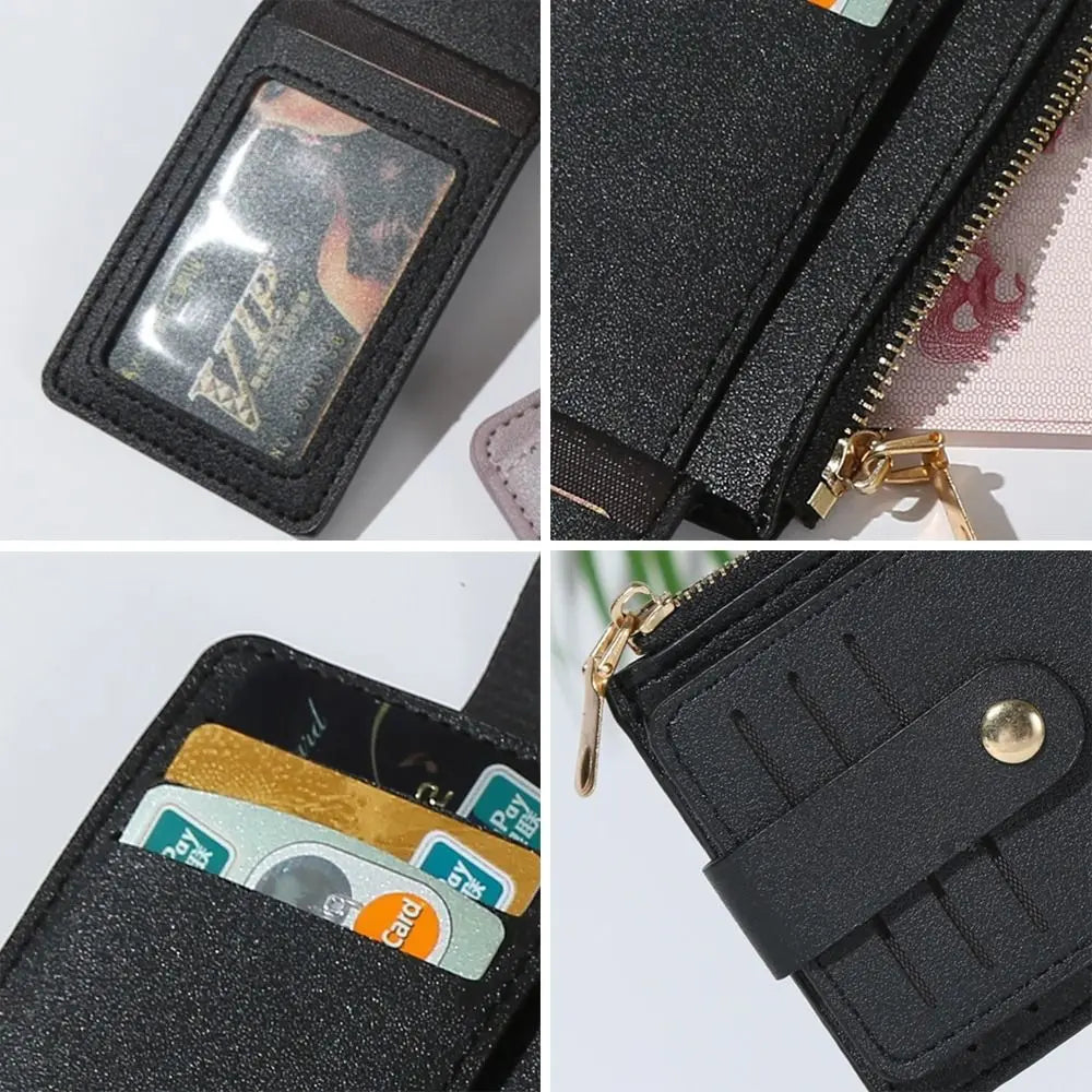 Women Fashion PU Leather Coin Purses Credit ID Card Holder Wallet Zipper Small Money Bag Men with Coin Pocket