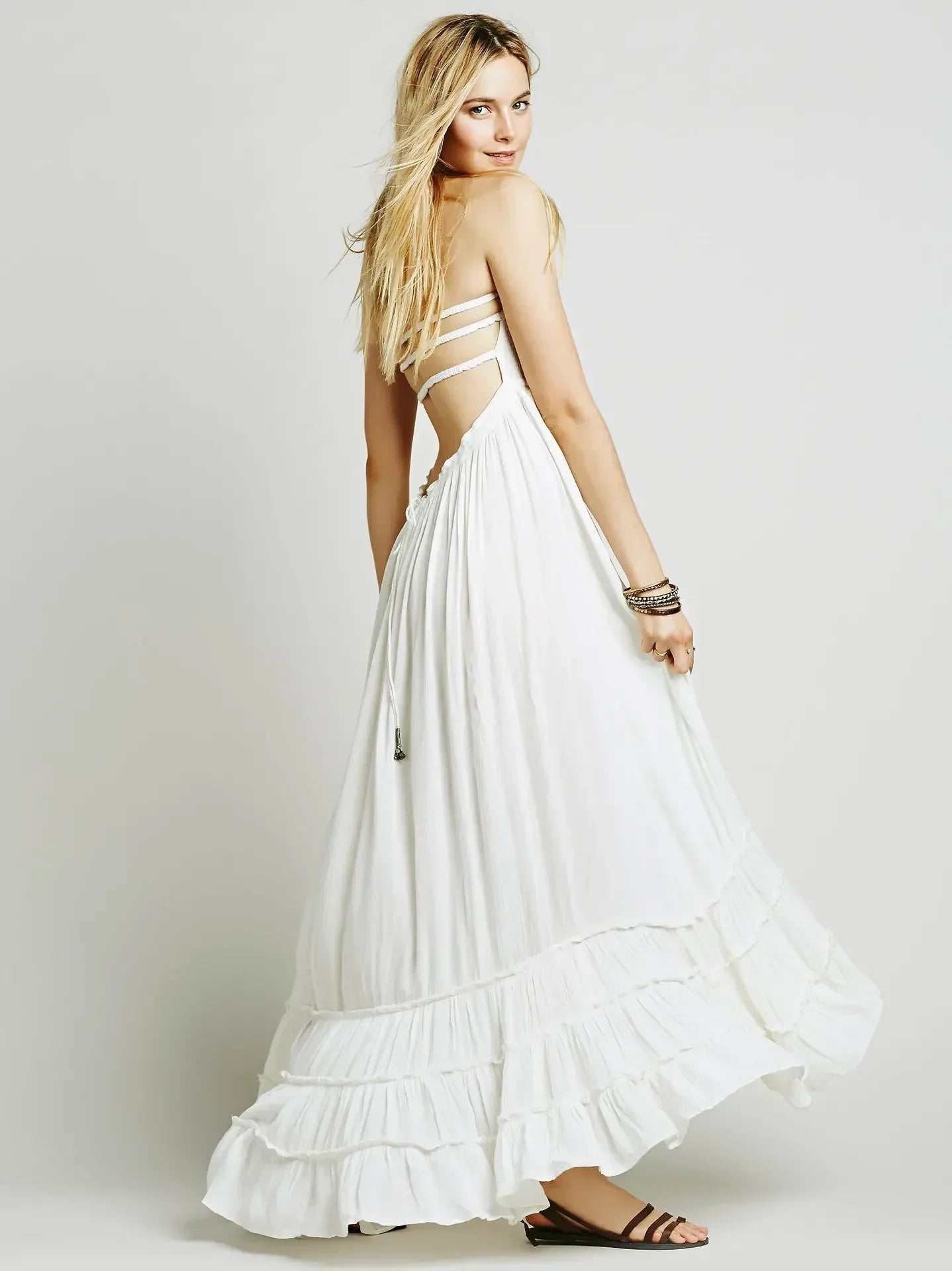 Beach Dress Sexy Dresses Boho Bohemian People Holiday Summer Long Backless Cotton Women Party Hippie Vestidos Mujer Ethnic