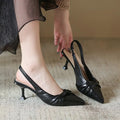 Sandals Girl 2024 Summer Niche French Fairy Style Dress with Medium Heeled Pointed Toe Bun White Thin Heeled High Heels