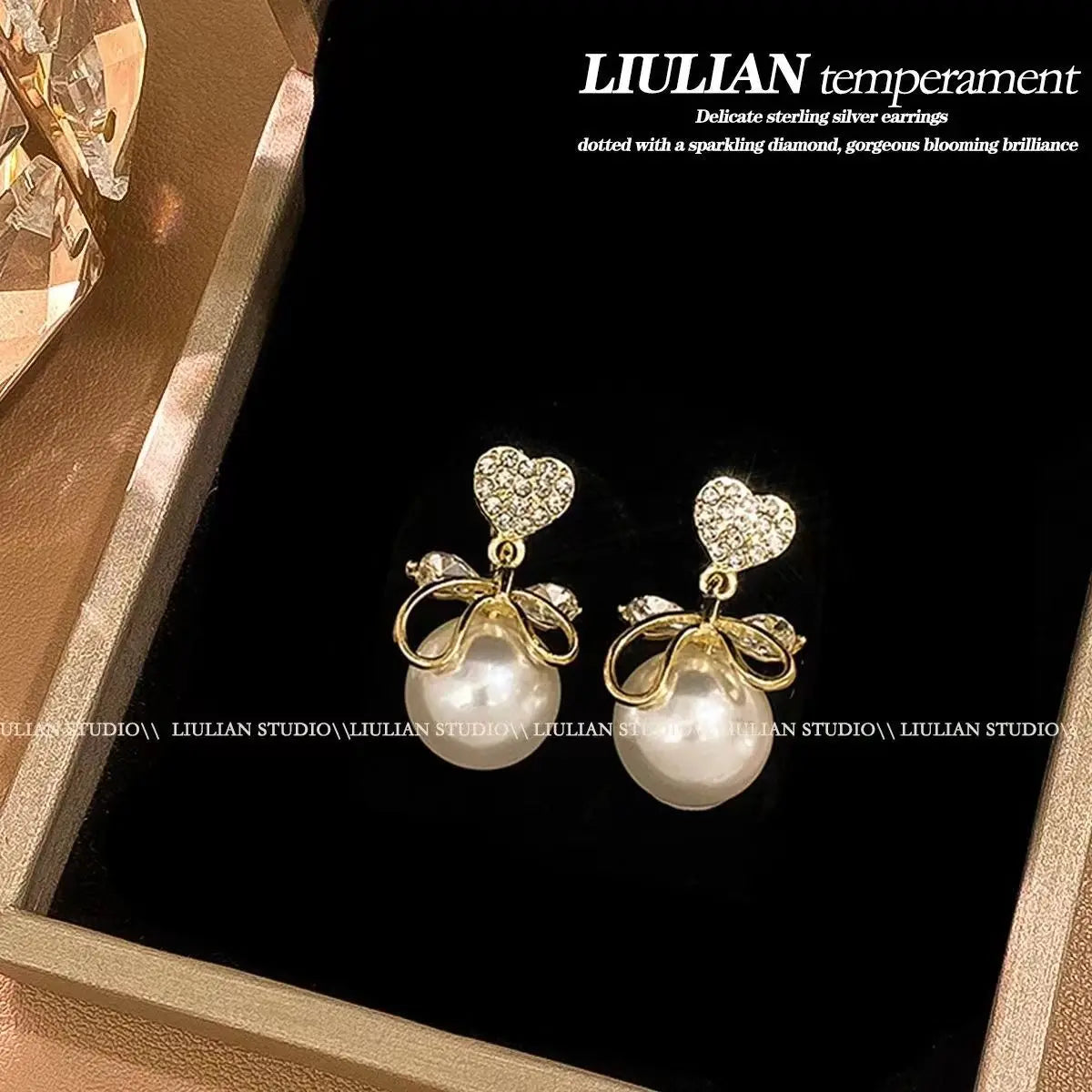Luxury Pearl & Crystal Earrings Set for Women | 6 Pairs Gold Plated Rhinestone Dangle | Wedding Party Bridal Jewelry Gifts