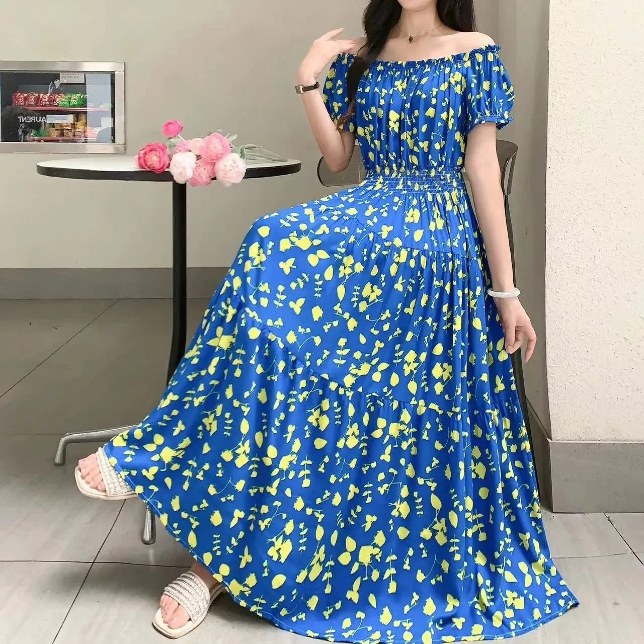 Cotton Silk Print Dress floral dress