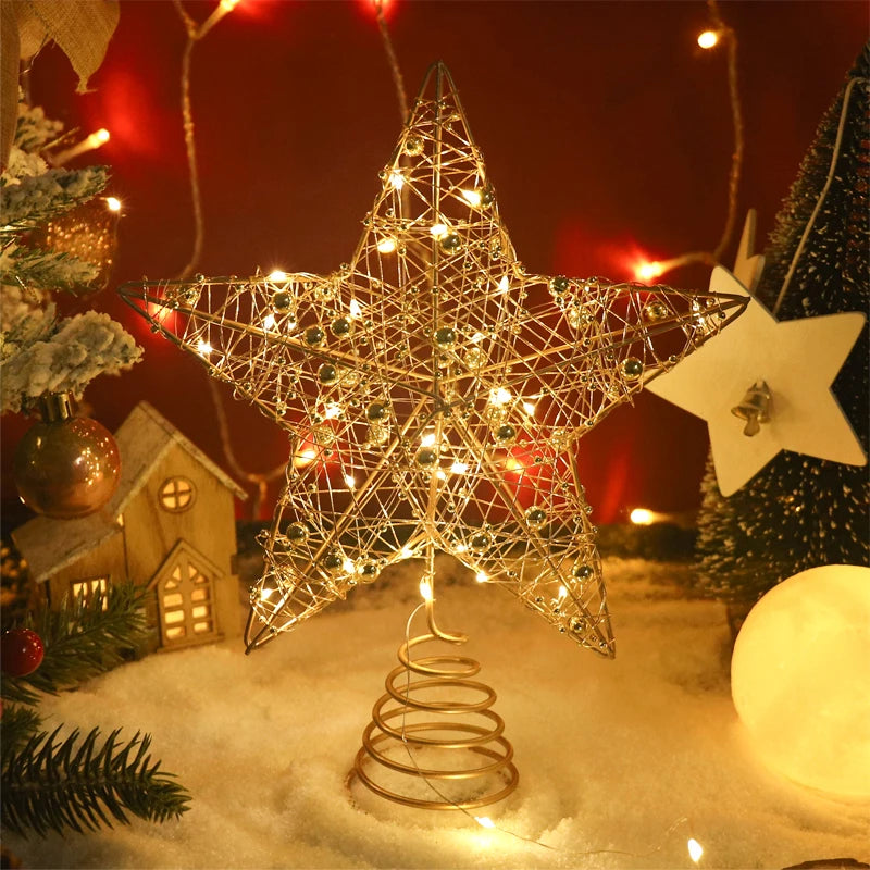 LED Christmas Tree Star Topper – Gold or Silver