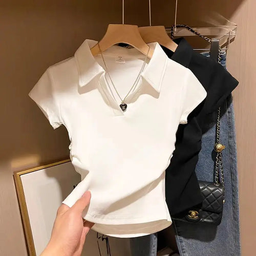 Women's cotton summer skinny slim basic solid crop top 