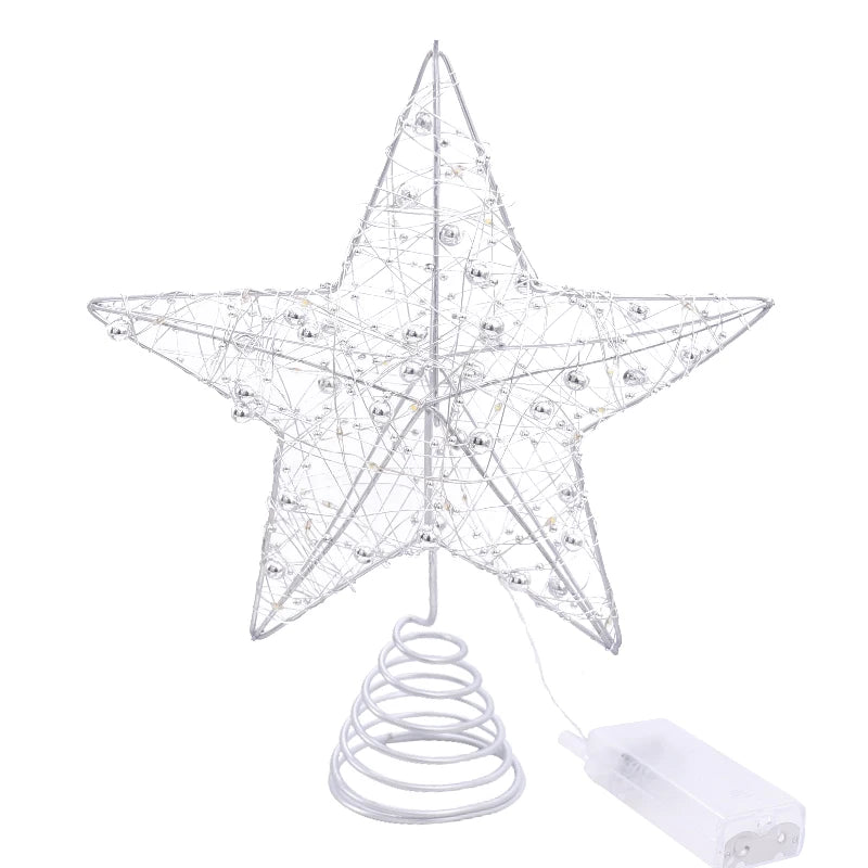 LED Christmas Tree Star Topper – Gold or Silver