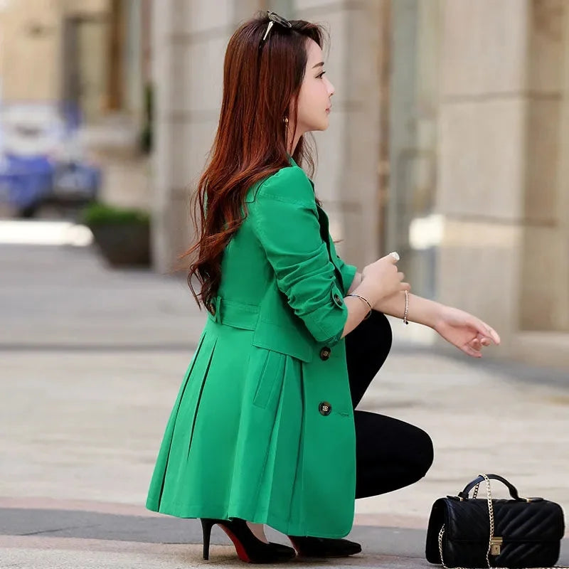 Double-Breasted Lace Trench Coat – Women's 2025
