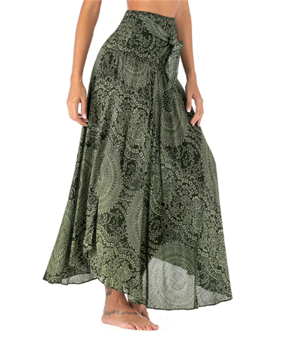 Boho Floral Maxi Skirt | Chiffon Gypsy Beach Skirt for Women