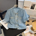 Short Sleeve Denim Jacket – Cropped Vintage Streetwear