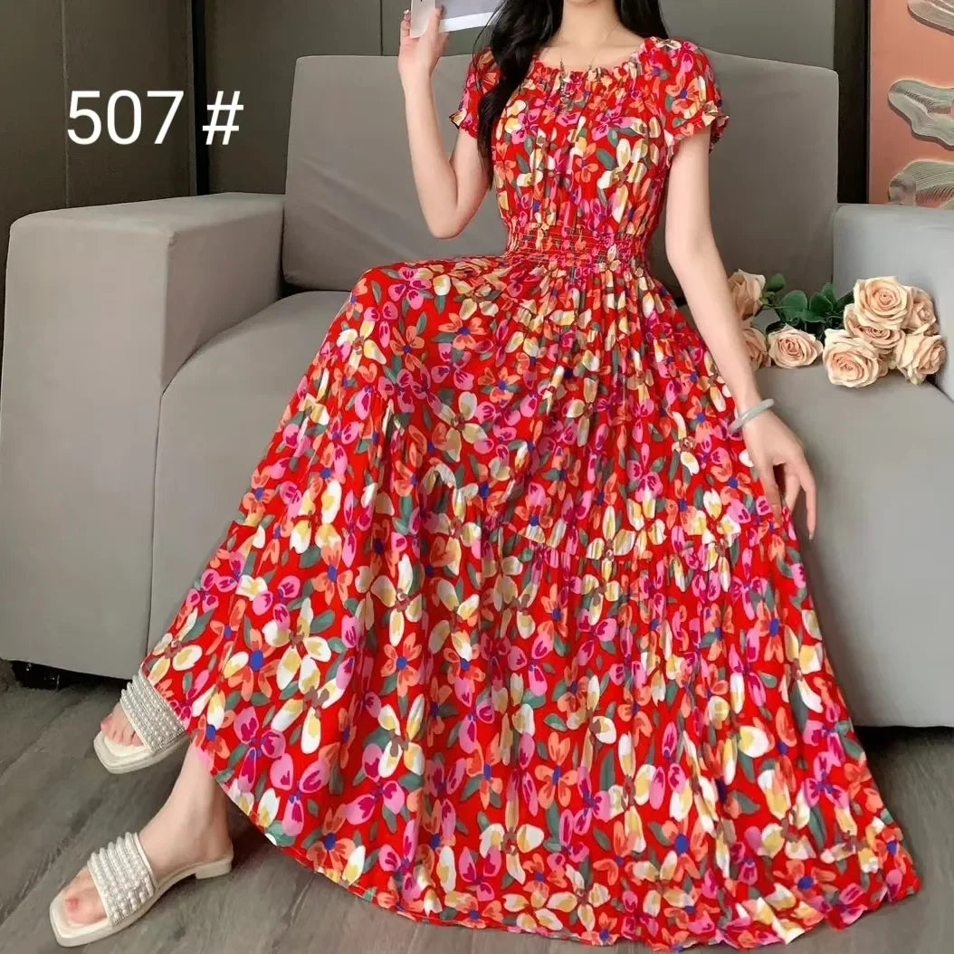Cotton Silk Print Dress floral dress