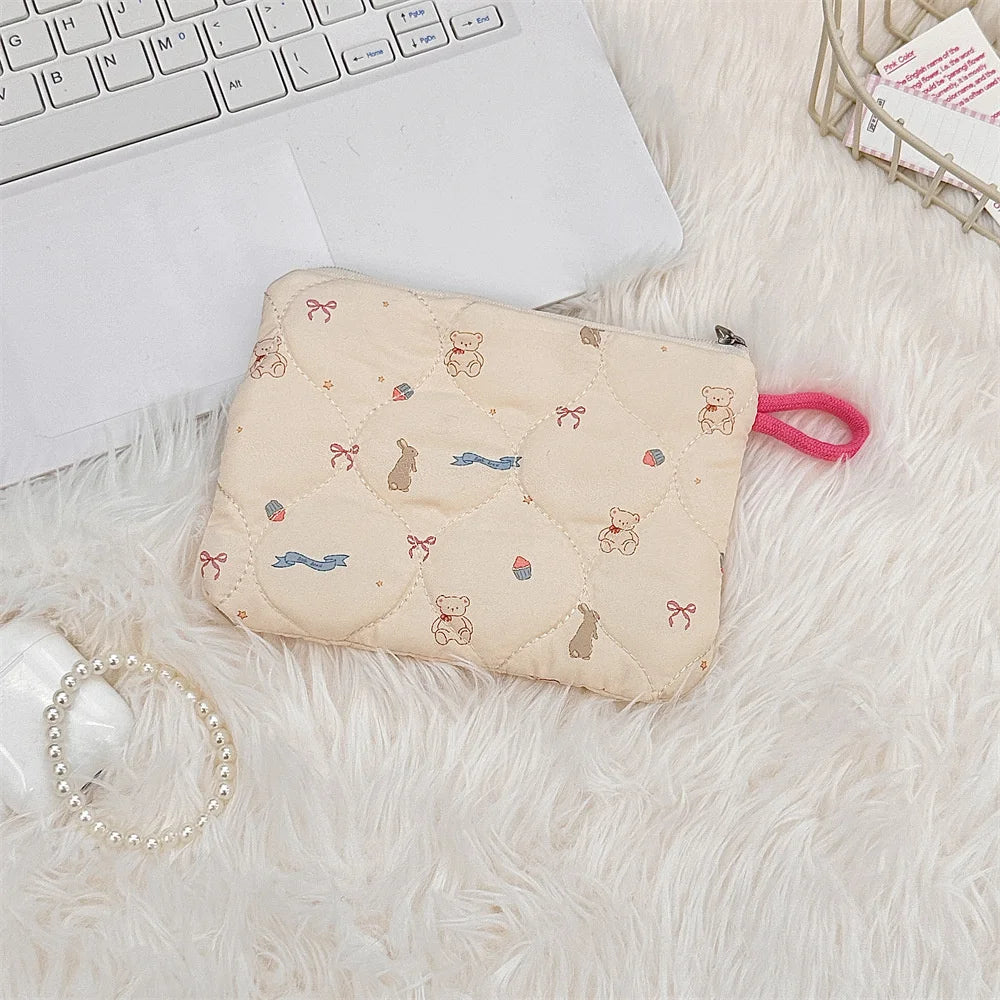 Portable Storage Bag Purse Women Mini Makeup Handbags Cute Cartoon Small Travel Cosmetic Lipstick Earphone Bag Card Wallet Pouch