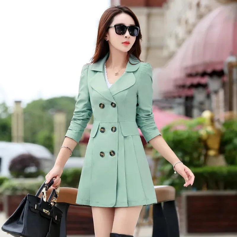 Double-Breasted Lace Trench Coat – Women's 2025