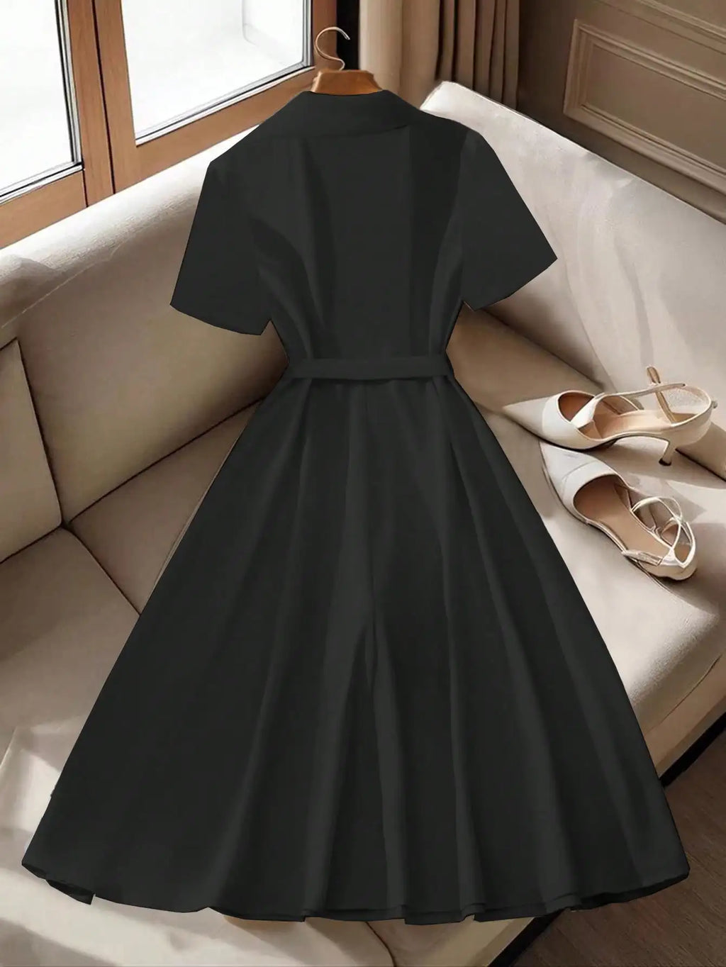 Elegant Midi Dress – Women's Work Commute