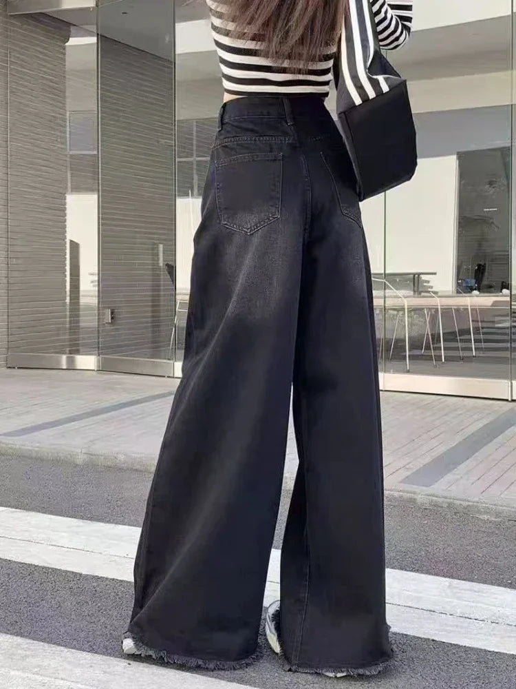 Wide Leg Jeans – Vintage Straight Denim Pants