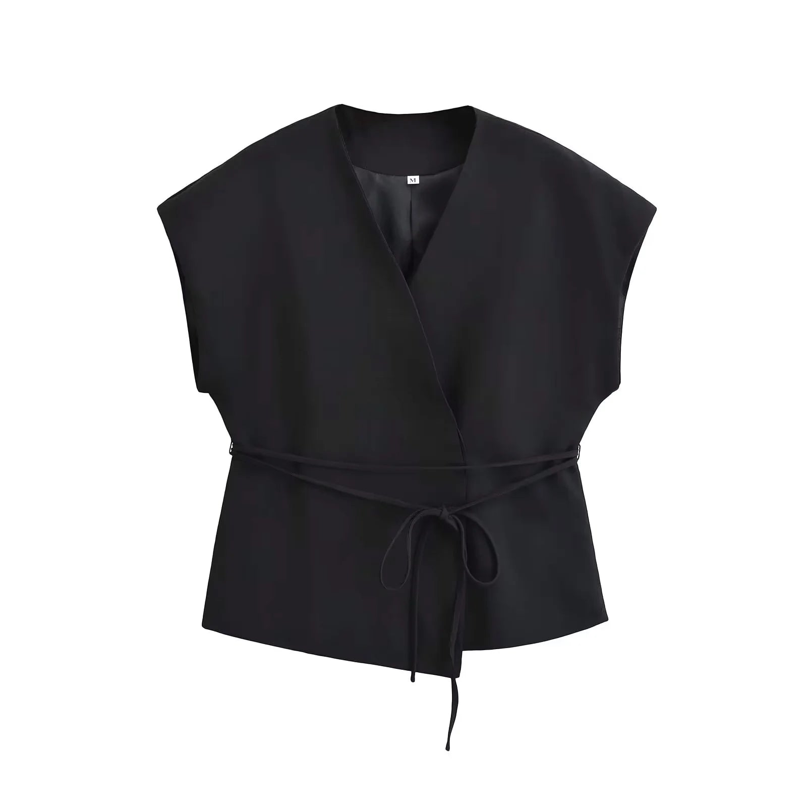 Women's Linen Co-ord Suit – V-Neck Sleeveless Vest Top & Wide Leg Trousers Set