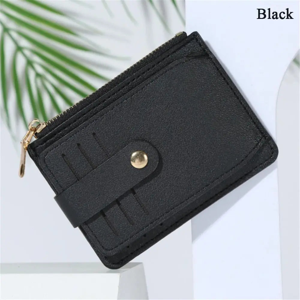 Women Fashion PU Leather Coin Purses Credit ID Card Holder Wallet Zipper Small Money Bag Men with Coin Pocket