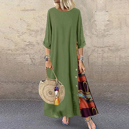 Cotton Linen Summer Dresses Vintage Dress for Women Long Dress Loose Fashion Casual Elegant Women Clothing Clothes Streetwear