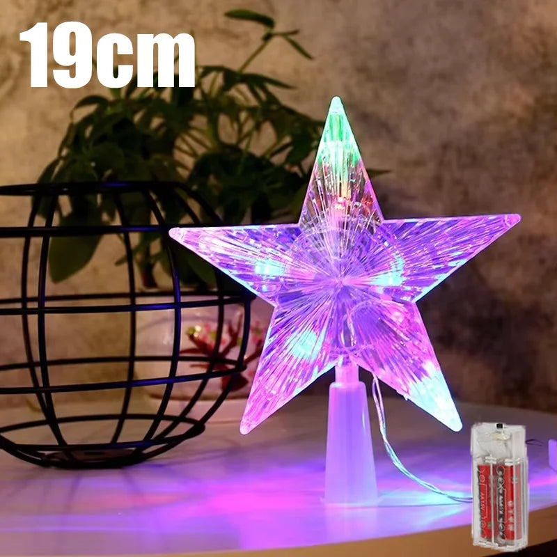LED Christmas Tree Star Topper – Warm or Multicolour Lights