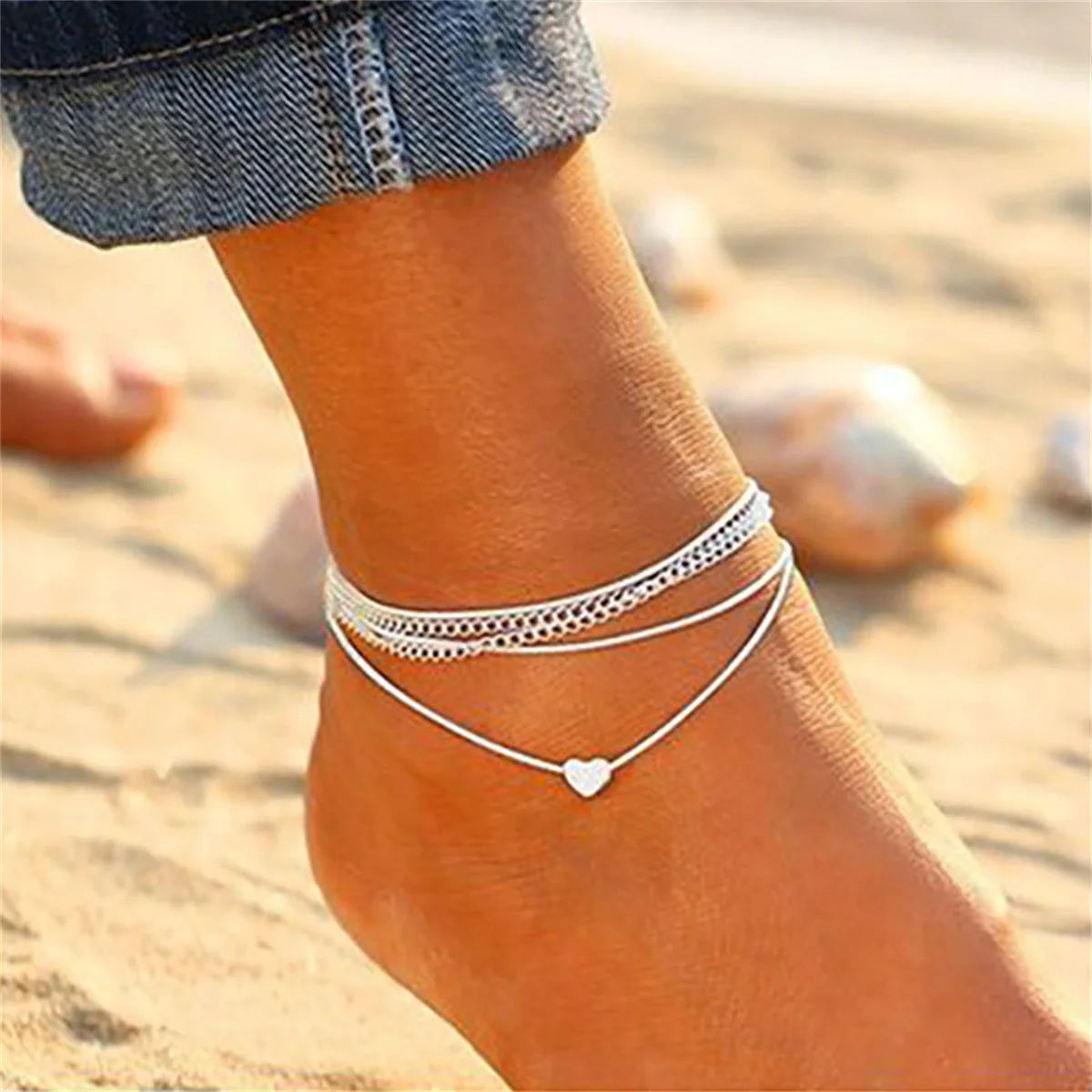 Women's Heart Anklet – Bohemia Barefoot Ankle Bracelet
